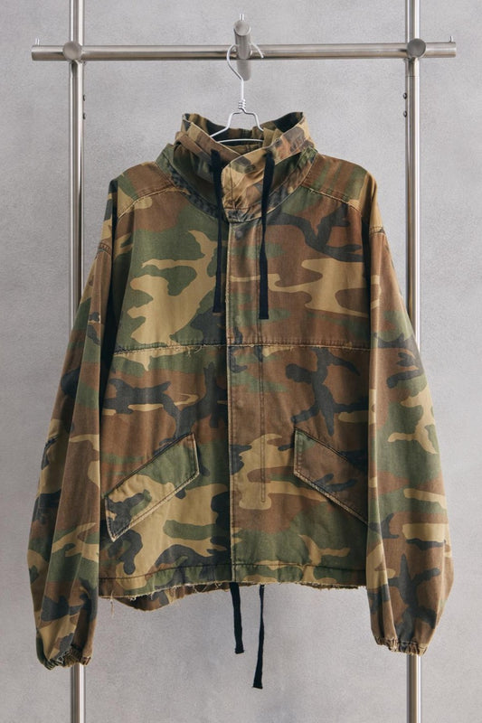 ANCELLM - CAMO ZIPUP HOODIE 日本設計師品牌 迷彩連帽抽鬚外套