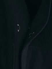 ANCELLM W/S COLLARLESS JACKET -BLACK 日本設計師品牌 羊毛混絲無領開襟抽鬚外套