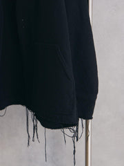 ANCELLM W/S COLLARLESS JACKET -BLACK 日本設計師品牌 羊毛混絲無領開襟抽鬚外套