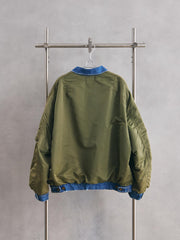 usedig RE'MAKE MA-1 䑓堂保志 日本無性別時尚品牌 改製 雙面穿牛仔拼接飛行夾克