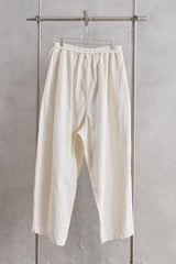 my beautiful landlet OPEND ANTIQUE DENIM EASY WIDE PANTS - White 日本設計師品牌 有機棉白色牛仔寬鬆休閒長褲
