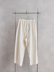my beautiful landlet OPEND ANTIQUE DENIM EASY WIDE PANTS - White 日本設計師品牌 有機棉白色牛仔寬鬆休閒長褲