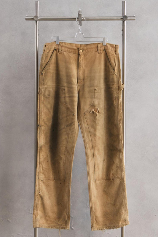 Heavy Used Carhartt Double Knee Pant - khaki 卡哈特 雙膝補強工作長褲 重度使用