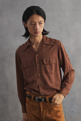 1950’S Maley of California Two-Pocket Rayon Sports Shirt 50年代美國古著開領人造絲襯衫