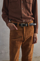 Western Buckle Croc Pattern Leather Belt 西部風格鱷魚紋皮帶 全新品