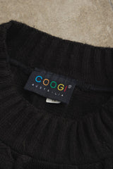 1990s COOGI Australia 3D Knit Black Sweater U.S.A made 90 年代 澳洲古著 黑色立體編織毛衣 美國製