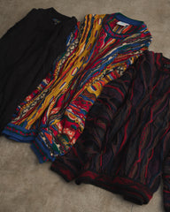 1990s COOGI Australia 3D Knit Black Sweater U.S.A made 90 年代 澳洲古著 黑色立體編織毛衣 美國製