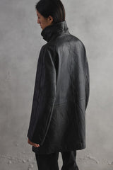 1993 MIC Cuir French Leather Utility Coat