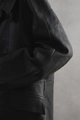 1993 MIC Cuir French Leather Utility Coat