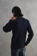 N.Peal 007 Ribbed Wool–Cashmere Knit Sweater 羊毛羊絨羅紋針織補丁毛衣