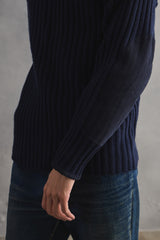 N.Peal 007 Ribbed Wool–Cashmere Knit Sweater 羊毛羊絨羅紋針織補丁毛衣