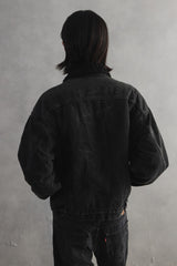 2000s Levi’s Sherpa-Lined Black Denim Trucker Jacket 黑色羊羔絨內裡丹寧牛仔外套 Made In USA