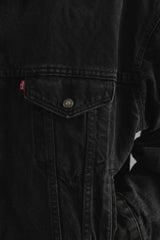 2000s Levi’s Sherpa-Lined Black Denim Trucker Jacket 黑色羊羔絨內裡丹寧牛仔外套 Made In USA