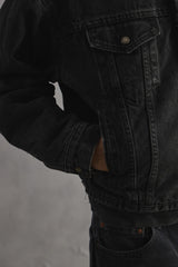 2000s Levi’s Sherpa-Lined Black Denim Trucker Jacket 黑色羊羔絨內裡丹寧牛仔外套 Made In USA