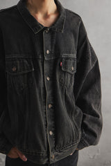 Vintage Levi's 70598-4159 BLack Denim Jacket Size XL 黑色牛仔外套 哥倫比亞製