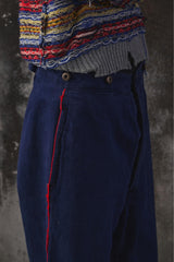 1910's French antique Indigo linen fireman trousers 法國古著 消防員 麻料藍染褲