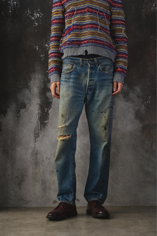 Levi's 501 Big E distressed Denim jeans Single Stitch Button 6 李維斯赤耳牛仔褲