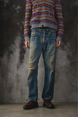 Levi's 501 Big E distressed Denim jeans Single Stitch Button 6 李維斯赤耳牛仔褲
