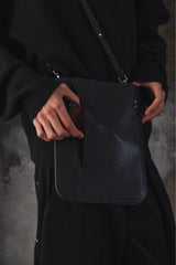 1DYLL - 1ds DIMPLE FLAP CROSSBODY –BLACK CALF LEATHER