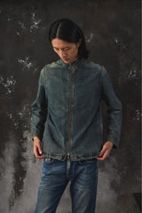 A.P.C Denim Jacket Faded Design Style 法國品牌 做舊復古拉鍊騎士夾克