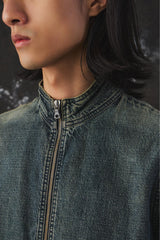 A.P.C Denim Jacket Faded Design Style 法國品牌 做舊復古拉鍊騎士夾克