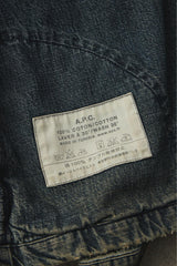 A.P.C Denim Jacket Faded Design Style 法國品牌 做舊復古拉鍊騎士夾克