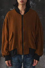 VOAAOV OVERSIZE WOOL BOMBER JACKET 日本設計品牌 棕色羊毛飛行員外套