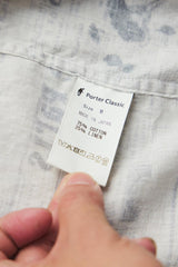 Porter Classic MONSIEUR KURATA COTTON LINEN SHORT SLEEVE SHIRT棉麻新聞印花開襟短袖襯衫