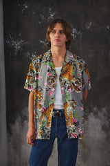 WACKO MARIA TIM LEHI TIGER ALOHA SHIRT 日本街頭品牌 滿版老虎印花人造絲短袖襯衫