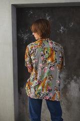 WACKO MARIA TIM LEHI TIGER ALOHA SHIRT 日本街頭品牌 滿版老虎印花人造絲短袖襯衫