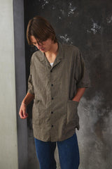 CONFECT Cotton Linen Gingham Check Open Collar Shirt 日本設計師品牌 棉麻格紋開襟襯衫