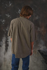 CONFECT Cotton Linen Gingham Check Open Collar Shirt 日本設計師品牌 棉麻格紋開襟襯衫