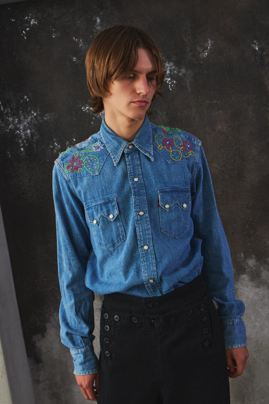 Levi's Vintage Clothing Cactus Floral Embroidered Western Shirt 丹寧仙人掌花卉刺繡西部襯衫