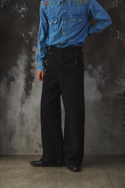U.S.NAVY 13 Button Wide Leg Sailor Pants 美國海軍13釦水手寬褲 斜紋布版本