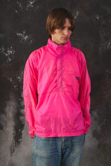 Vintage Patagonia 90s Neon Pink &Blue Anorak Shell Jacket 90 年代古著 霓虹粉拼接防風連帽連袖外套 美國製