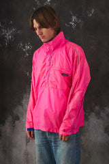 Vintage Patagonia 90s Neon Pink &Blue Anorak Shell Jacket 90 年代古著 霓虹粉拼接防風連帽連袖外套 美國製