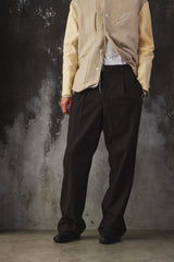 AURALEE Blue Faced Wool Slacks Dark Brown 羊毛直筒西裝長褲