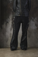 Vintage Remake "Double Zip" Flare Denim Pants - Black 改製 雙面拉鍊可調式 擴展靴型褲 喇叭褲 黑