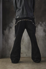 Vintage Remake "Double Zip" Flare Denim Pants - Black 改製 雙面拉鍊可調式 擴展靴型褲 喇叭褲 黑