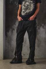 Vintage Remake "Double Zip" Flare Denim Pants - Fade Black改製 雙面拉鍊可調式 擴展靴型褲 喇叭褲 水洗黑