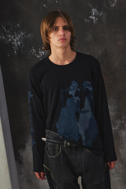 S'YTE Yohji Yamamoto "Abstract Face" Graphic Print Long Sleeve Tee 東方美人鏡印花長袖 T 恤