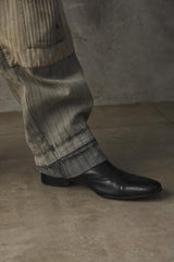1940-50s Vintage French Pinstripe Patched Workwear Trousers Le Grand Condé Tag Distressed Archival Style 法國古著條紋補丁工裝長褲