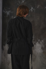 S'YTE Yohji Yamamoto Cotton/Linen Dungaree Belted Jacket 山本耀司支線 棉麻混紡綁帶粗斜紋布夾克