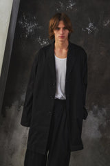 Ground Y Cotton 3-Button Long Coat Work Jacket 山本耀司支線 棉質翻領三鈕扣長款大衣 工作外套 全新含吊牌