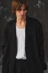 Ground Y Cotton 3-Button Long Coat Work Jacket 山本耀司支線 棉質翻領三鈕扣長款大衣 工作外套 全新含吊牌