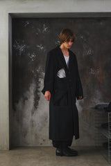 Yohji Yamamoto POUR HOMME Wool Gabardine Diagonal Button Long Jacket 山本耀司 斜向鈕扣長款大衣 全新含吊牌