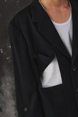 Yohji Yamamoto POUR HOMME Wool Gabardine Diagonal Button Long Jacket 山本耀司 斜向鈕扣長款大衣 全新含吊牌