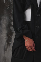 Yohji Yamamoto POUR HOMME Wool Gabardine Diagonal Button Long Jacket 山本耀司 斜向鈕扣長款大衣 全新含吊牌