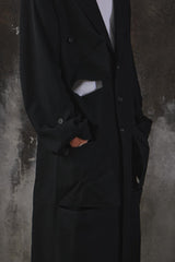 Yohji Yamamoto POUR HOMME Wool Gabardine Diagonal Button Long Jacket 山本耀司 斜向鈕扣長款大衣 全新含吊牌