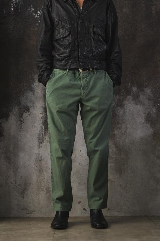 INCOTEX 1951 Archive Herringbone Twill Trousers 1951 復古系列 魚骨紋 斜紋 成衣染休閒長褲 義大利工藝